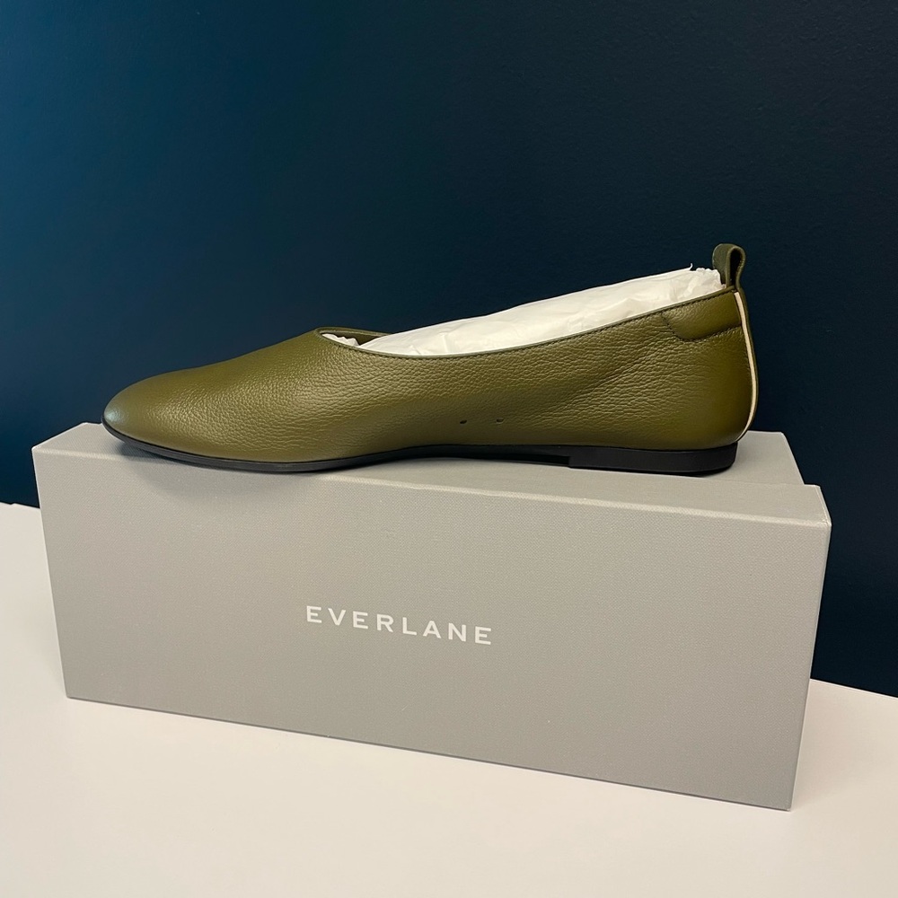 Everlane Women's Green Leather Loafers - Picture 1 of 6